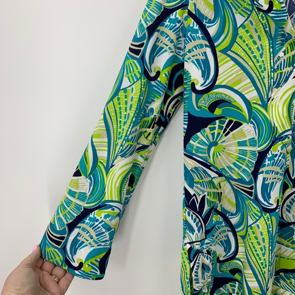 Jude Connally Chris Jude Cloth Tunic Top in Fanfare Turquoise Sz S - Picture 5 of 12